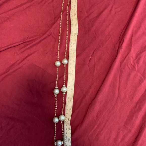 J. Crew Jewelry - EUC J crew long faux grey pearl goldtone necklace J. Crew Jewelry - EUC J crew long faux grey pearl goldtone necklace